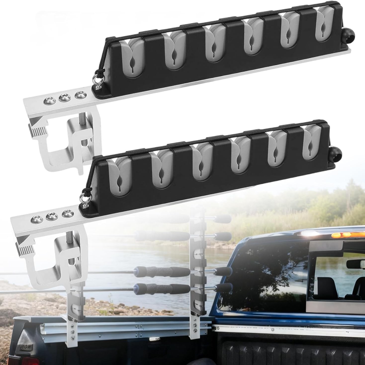 Fishing Equipment Holder - حامل قصبة صيد للشاحنات، يحمل 6