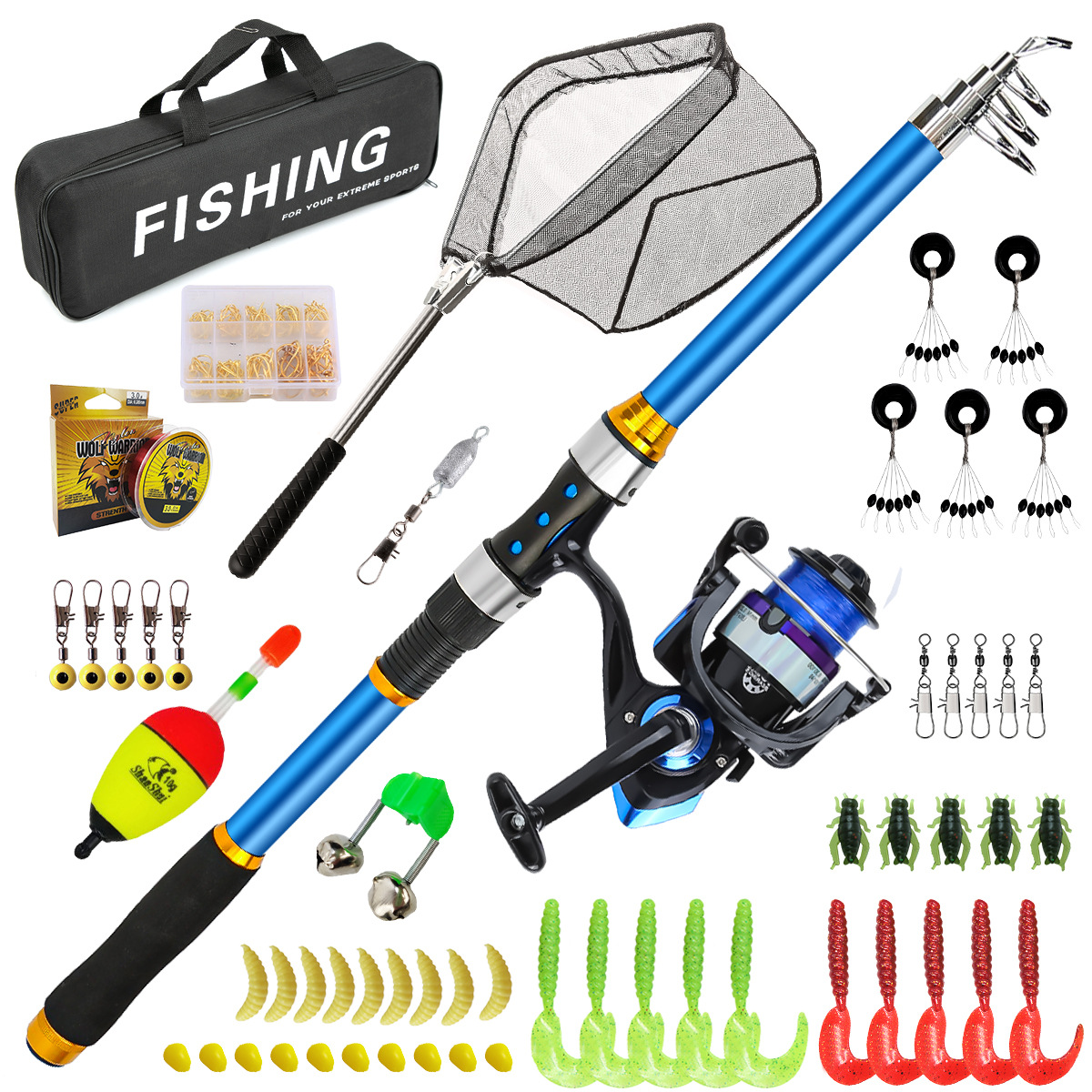 Fishing Equipment For Kids - مجموعة صنارة صيد من الألياف الزجاجية