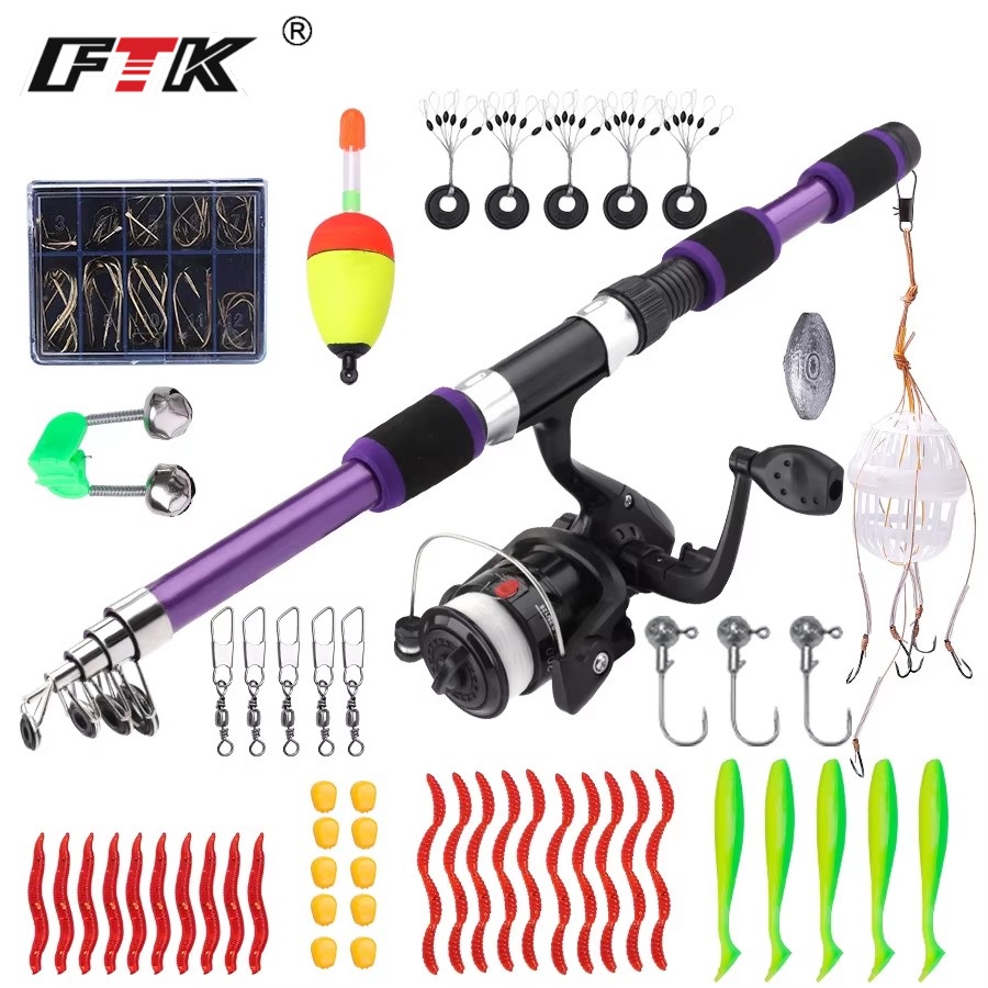Fishing Equipment For Kids - FTK 1.8M المحمولة الغزل الصيد رود