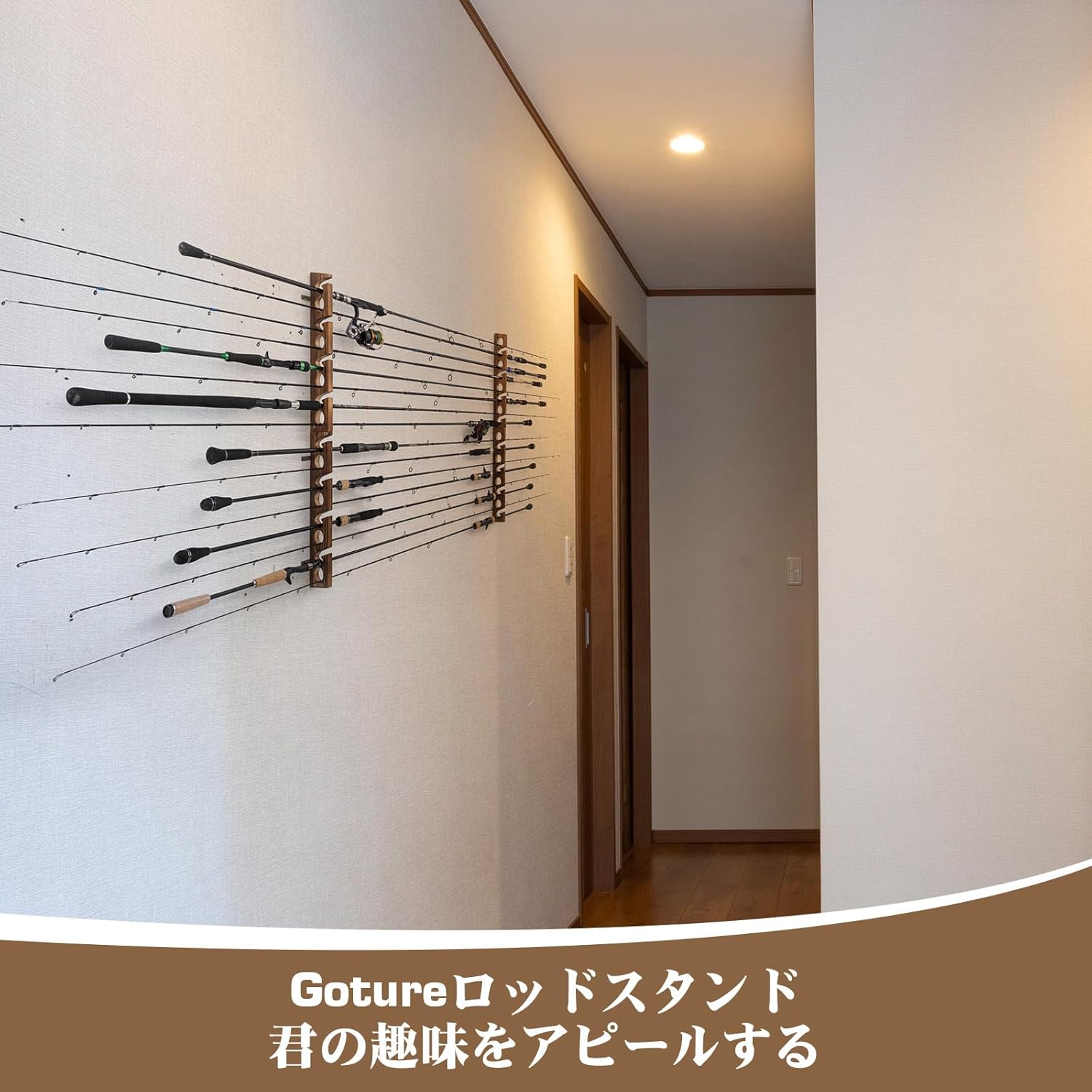 Goture الخشب الصيد رود حامل 8  - مراجعة Fishing Equipment Holder وسعره