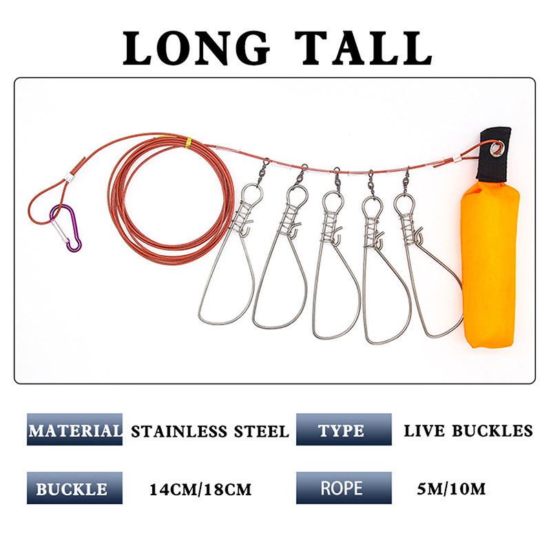 ● مشبك قفل السمك مع بكرة وحبل  - مراجعة Fishing Equipment Guide وسعره