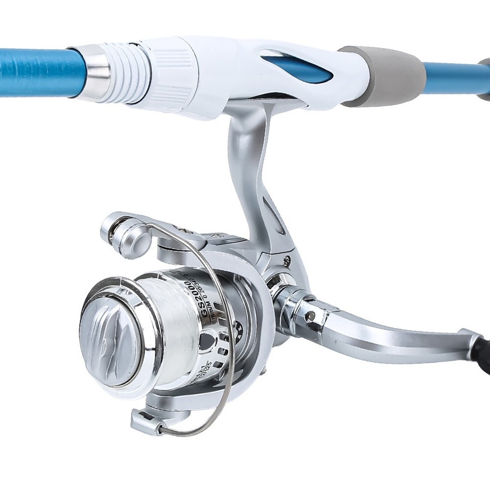 قصبة صيد زرقاء وبيضاء بطول 1.8 - مراجعة Fishing Equipment For Kids وسعره